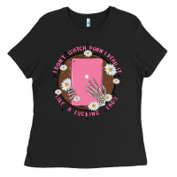 Black i don't watch prn i read it like a fucking lady Ladies Tee - MaliasSmallBusiness