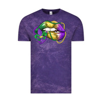Cloud Purple mardi gras lips Vintage Tee - LillyAllenDesigns