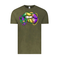 Vintage Olive mardi gras lips Vintage Tee - LillyAllenDesigns