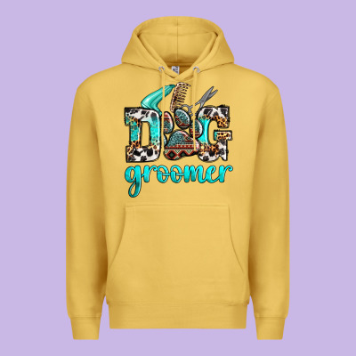 Western Dog Groomer Premium Hoodie Designed By Oliviacreatesart