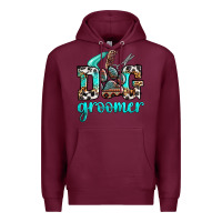 Burgundy western dog groomer Premium Hoodie - OliviaCreatesArt