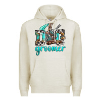 Oatmeal Heather western dog groomer Premium Hoodie - OliviaCreatesArt