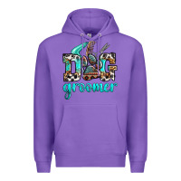 Purple western dog groomer Premium Hoodie - OliviaCreatesArt