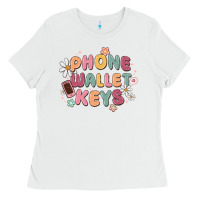 White phone wallet keys Ladies Tee - MaliasSmallBusiness