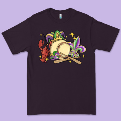 Mardi Gras Baseball Premium Tee Designed By Maliassmallbusiness