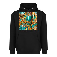 Black american football coffee cups with butterfly and leopard seamless patt Heavyweight Hoodie - BundleAndBundleShop