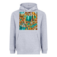 Heather Grey american football coffee cups with butterfly and leopard seamless patt Heavyweight Hoodie - BundleAndBundleShop