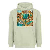 Matcha american football coffee cups with butterfly and leopard seamless patt Heavyweight Hoodie - BundleAndBundleShop