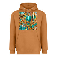 Meerkat american football coffee cups with butterfly and leopard seamless patt Heavyweight Hoodie - BundleAndBundleShop