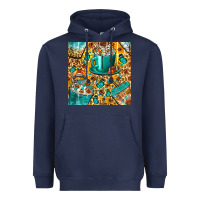 Navy american football coffee cups with butterfly and leopard seamless patt Heavyweight Hoodie - BundleAndBundleShop