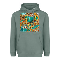 Sage american football coffee cups with butterfly and leopard seamless patt Heavyweight Hoodie - BundleAndBundleShop
