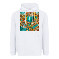 White american football coffee cups with butterfly and leopard seamless patt Heavyweight Hoodie - BundleAndBundleShop