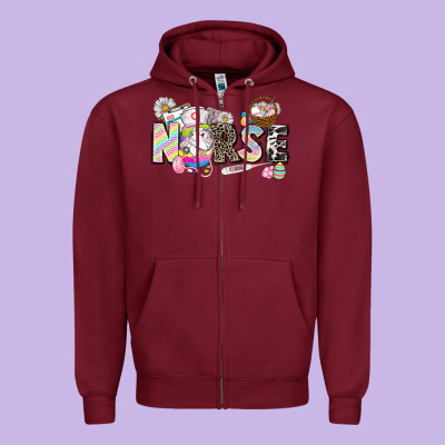 Easter Nurse  Easter Day Zipper Hoodie Designed By Cowgirlartshop