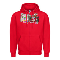 Red Easter Nurse  Easter Day Zipper Hoodie - CowGirlArtShop