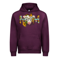 Mauve Wine Western Baby Calf Mom With Sunflower Mother's Day Urban Hoodie - LillyAllenDesigns