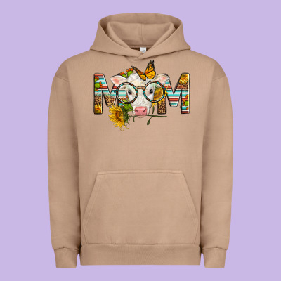 Western Baby Calf Mom With Sunflower Mother's Day Urban Hoodie Designed By Lillyallendesigns
