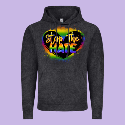 Stop The Hate Pride Lgbtq Heart Vintage Hoodie Designed By Lillyallendesigns