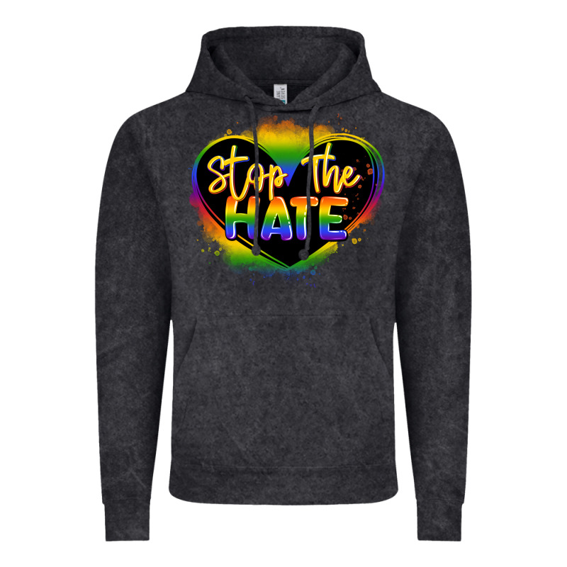 Stop The Hate Pride Lgbtq Heart Vintage Hoodie by LillyAllenDesigns | Teevron