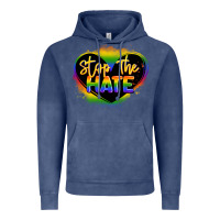 Vintage Denim stop the hate pride lgbtq heart Vintage Hoodie - LillyAllenDesigns