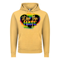Vintage Mustard stop the hate pride lgbtq heart Vintage Hoodie - LillyAllenDesigns