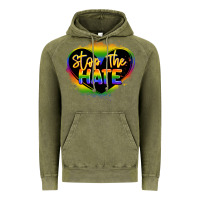 Vintage Olive stop the hate pride lgbtq heart Vintage Hoodie - LillyAllenDesigns