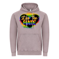 Vintage Zinc stop the hate pride lgbtq heart Vintage Hoodie - LillyAllenDesigns
