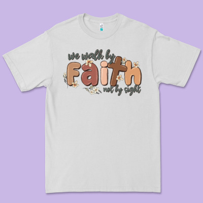 We Walk By Faith Not By Sight Premium Tee Designed By Maliassmallbusiness