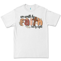 White we walk by faith not by sight Premium Tee - MaliasSmallBusiness