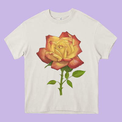 Rainbow's End Rose Heavy Core Tee Designed By Lillyallendesigns