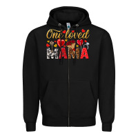 Black One loved mama valentines day Zipper Hoodie - HowdyJamesFarm