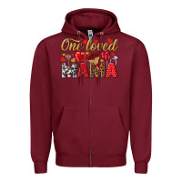 Burgundy One loved mama valentines day Zipper Hoodie - HowdyJamesFarm