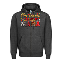 Charcoal Heather One loved mama valentines day Zipper Hoodie - HowdyJamesFarm