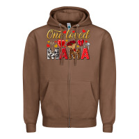 Chestnut One loved mama valentines day Zipper Hoodie - HowdyJamesFarm