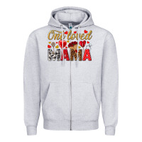 Heather Grey One loved mama valentines day Zipper Hoodie - HowdyJamesFarm