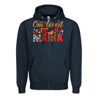 Navy One loved mama valentines day Zipper Hoodie - HowdyJamesFarm
