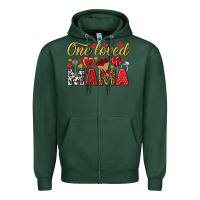 Sports Green One loved mama valentines day Zipper Hoodie - HowdyJamesFarm