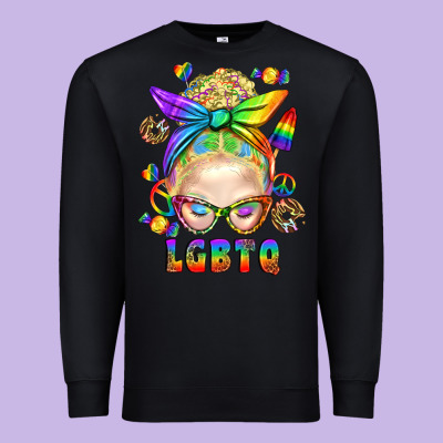 Lgbtq+ Messy Bun With Snacks Premium Sweatshirt Designed By Bundleandbundleshop