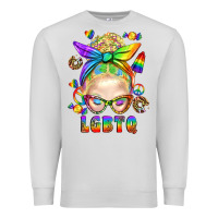 Dove Grey LGBTQ+ Messy Bun With Snacks Premium Sweatshirt - BundleAndBundleShop