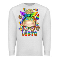 Oatmeal Heather LGBTQ+ Messy Bun With Snacks Premium Sweatshirt - BundleAndBundleShop
