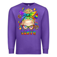 Purple LGBTQ+ Messy Bun With Snacks Premium Sweatshirt - BundleAndBundleShop