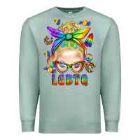 Seafoam LGBTQ+ Messy Bun With Snacks Premium Sweatshirt - BundleAndBundleShop