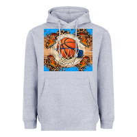 Heather Grey basketball Heavyweight Hoodie - FaDigitalArtStudio