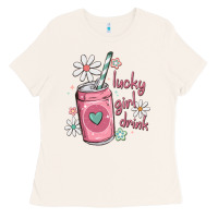 Bone lucky girl drink Ladies Tee - MaliasSmallBusiness