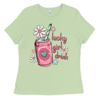Matcha lucky girl drink Ladies Tee - MaliasSmallBusiness