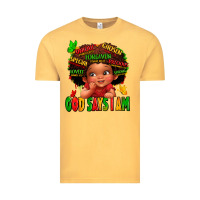 Vintage Mustard god says i am juneteenth kid Vintage Tee - LillyAllenDesigns