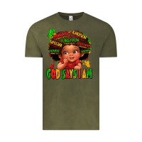 Vintage Olive god says i am juneteenth kid Vintage Tee - LillyAllenDesigns