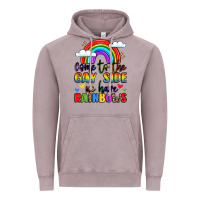 Vintage Zinc come to the gay side we have rainbows Vintage Hoodie - LillyAllenDesigns