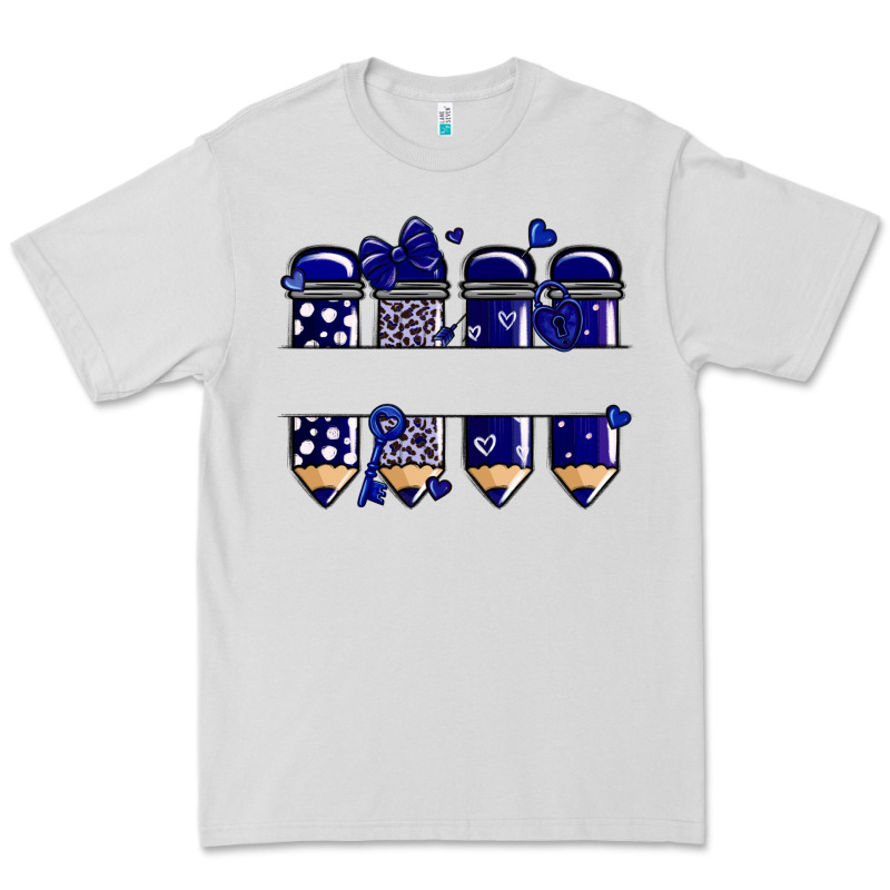 Valentine's Day School Pencils Navy Blue Premium Tee by MaliasSmallBusiness | Teevron