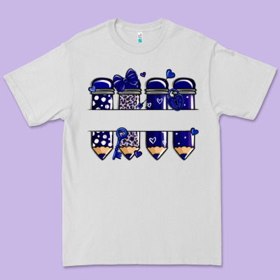 Valentine's Day School Pencils Navy Blue Premium Tee Designed By Maliassmallbusiness