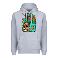 Heather Grey tx texas Premium Hoodie - OliviaCreatesArt